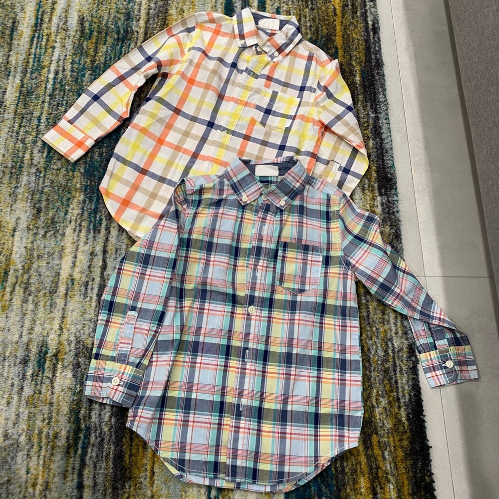 Crazy 8 Boys Long Sleeve Plaid Shirts